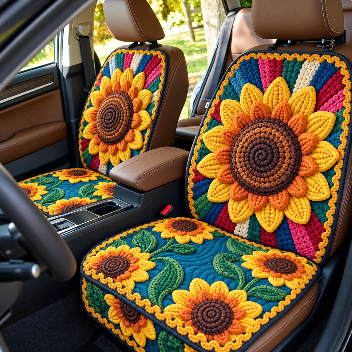 Sunflower Rustic Charm Quilted Car Seat Protector GFTONPT1579