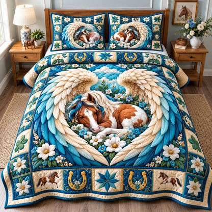 Horse Western Freedom 3-Piece Quilted Bedding Set GFTONPT1608