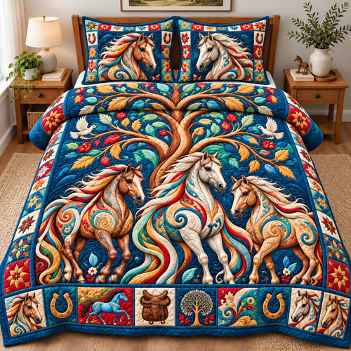 Horse Ranch Adventure 3-Piece Quilted Bedding Set GFTONPT1612