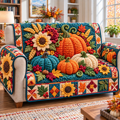 Pumpkin Harvest Charm Quilted Sofa Cover GFTONPT1613