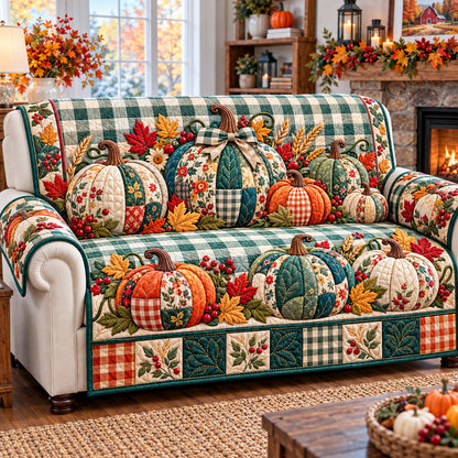 Pumpkin Fall Blessings Quilted Sofa Cover GFTONPT1616