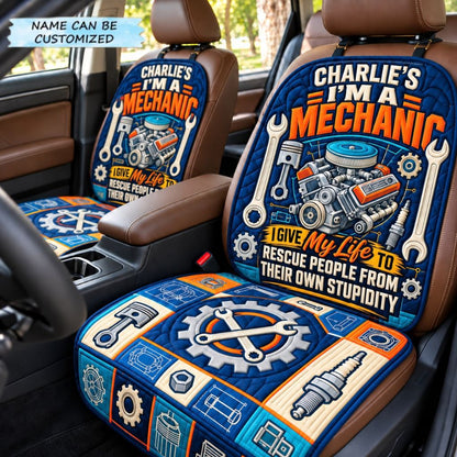 Personalized Mechanic Tool Master Quilted Car Seat Protector QTCUZ GFTONPT1626