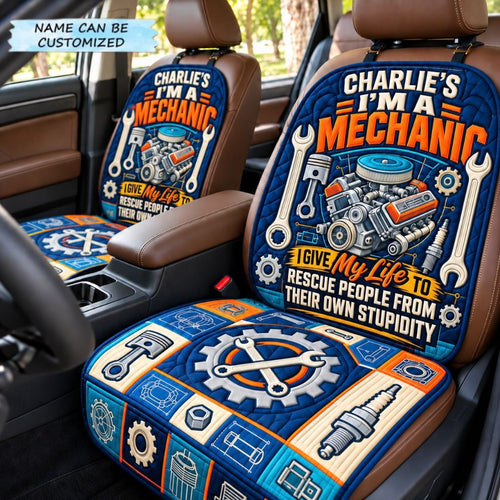 Personalized Mechanic Tool Master Quilted Car Seat Protector QTCUZ GFTONPT1626