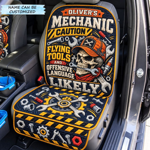 Personalized Mechanic Engine Crew Quilted Car Seat Protector QTCUZ GFTONPT1629