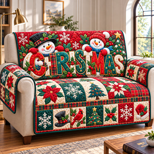 Snowman Winter Cheer Quilted Sofa Cover GFTONPT1662