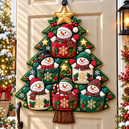 Snowman Frosty Night Custom Shape Quilted Door Hanger GFTONPT1670