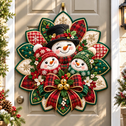 Snowman Snowfall Dreams Custom Shape Quilted Door Hanger GFTONPT1671