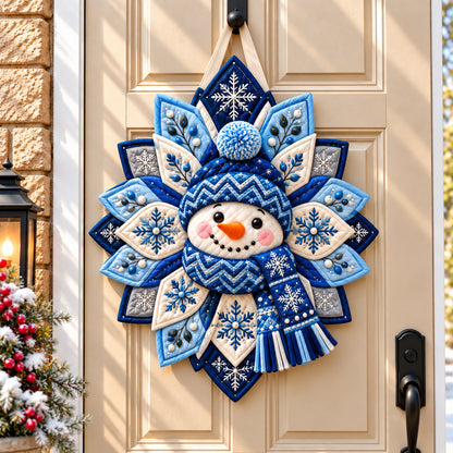 Snowman Festive Spirit Custom Shape Quilted Door Hanger GFTONPT1672