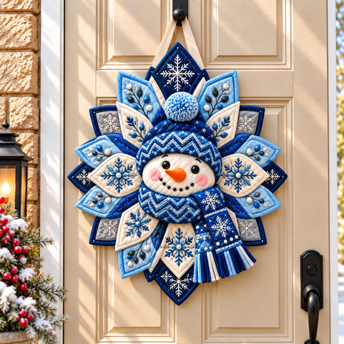 Snowman Festive Spirit Custom Shape Quilted Door Hanger GFTONPT1672