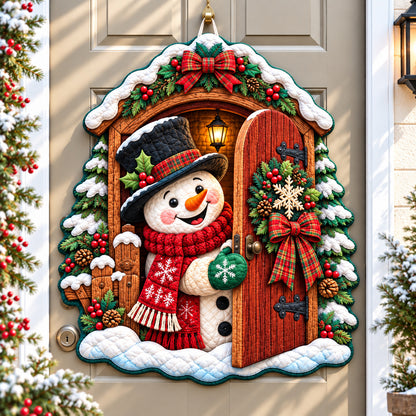Snowman Icy Magic Custom Shape Quilted Door Hanger GFTONPT1674