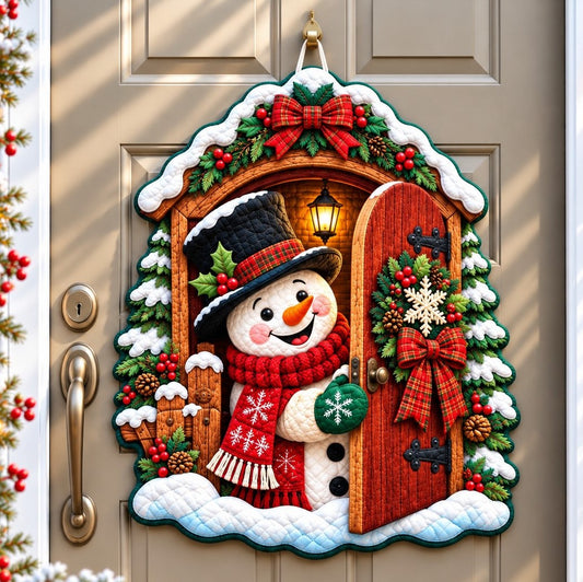 Snowman Icy Magic Custom Shape Quilted Door Hanger GFTONPT1674