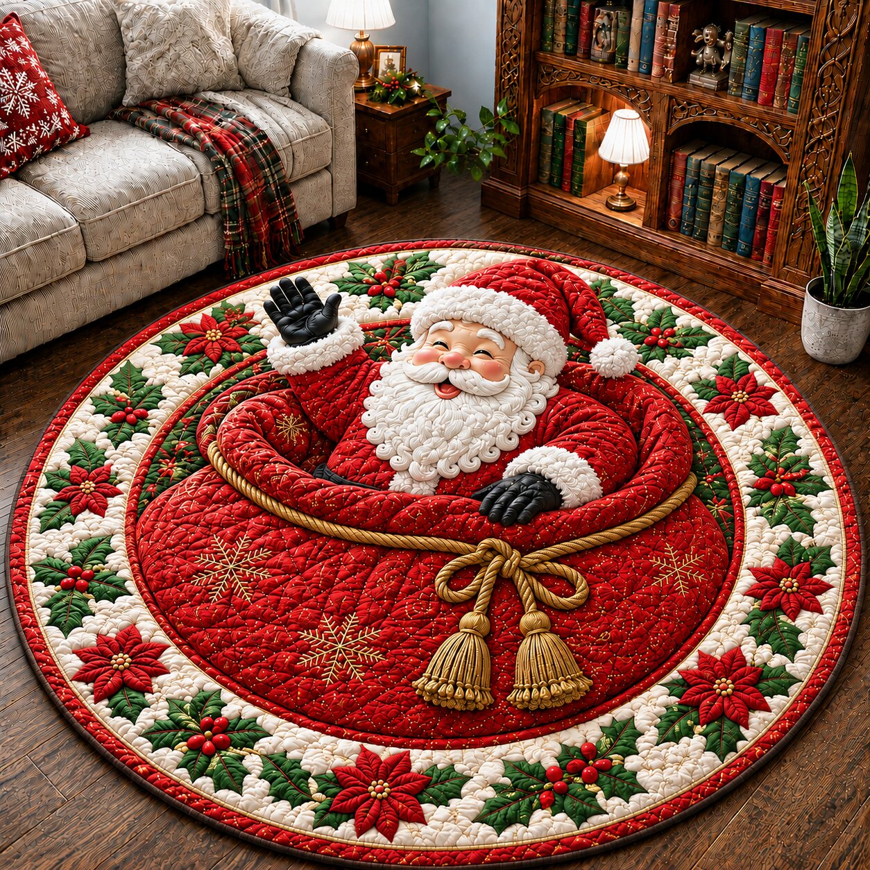 Santa Claus Magic Quilted Round Mat GFTONPT170