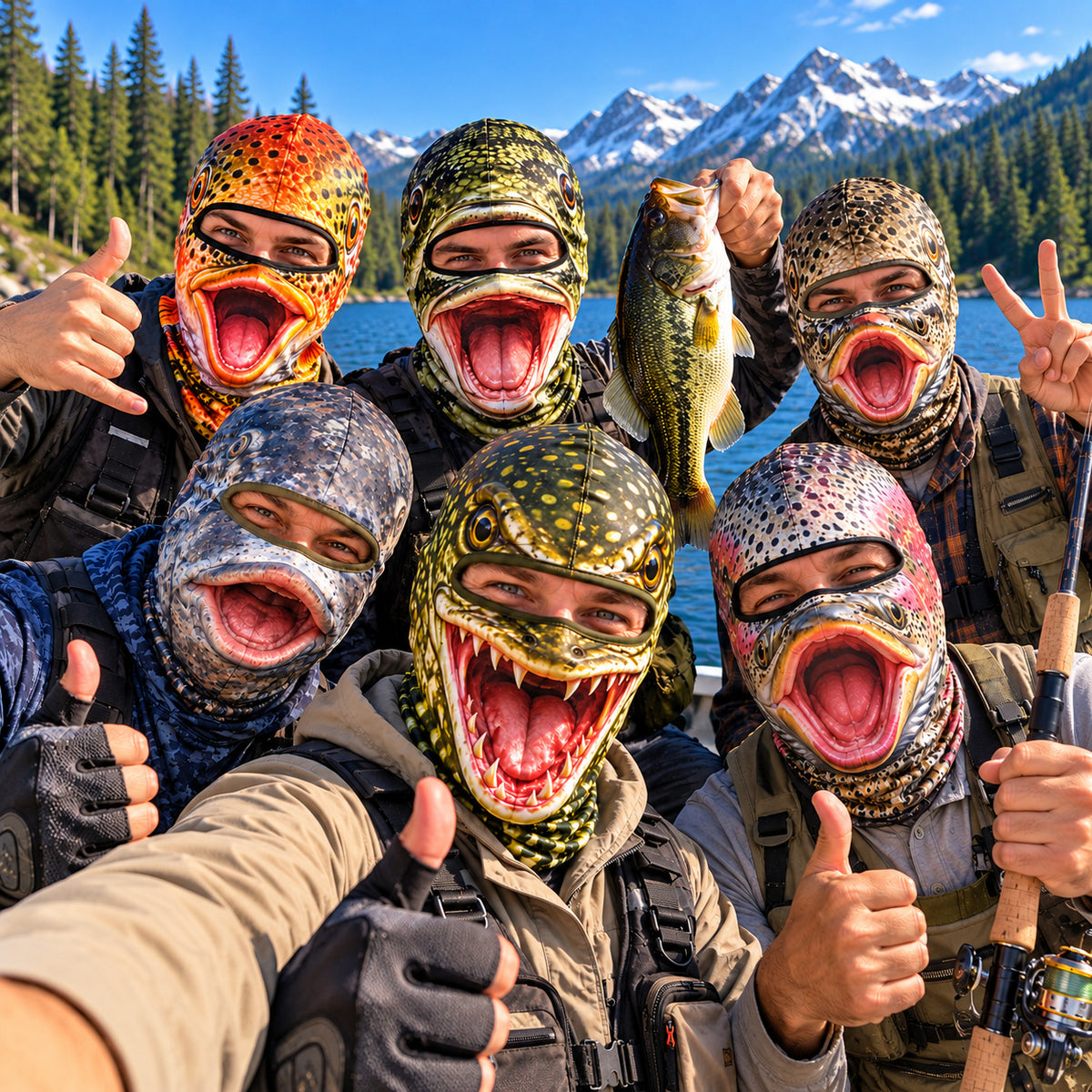 Fishing Spirit Funny Face Mask GFTONPT1707