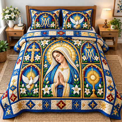 Virgin Mary Mercy 3-Piece Quilted Bedding Set GFTONPT1715