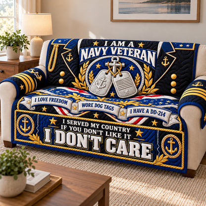 Navy Veteran Legacy Quilted Sofa Cover GFTONPT1720