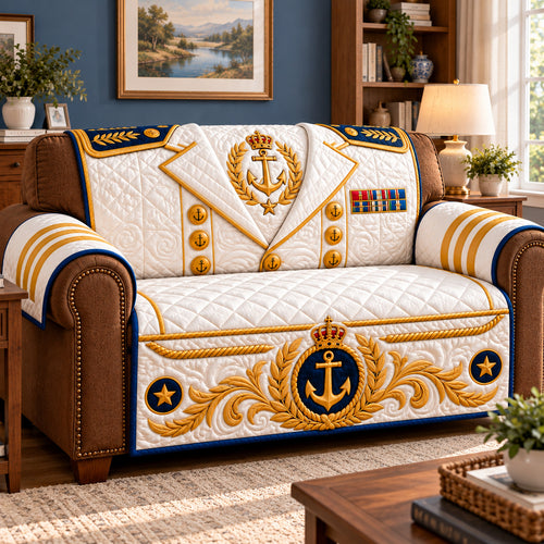 Navy Veteran Valor Quilted Sofa Cover GFTONPT1721