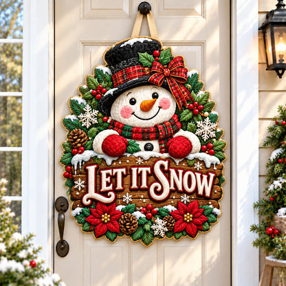 Snowman Frozen Custom Shape Quilted Door Hanger GFTONPT1724