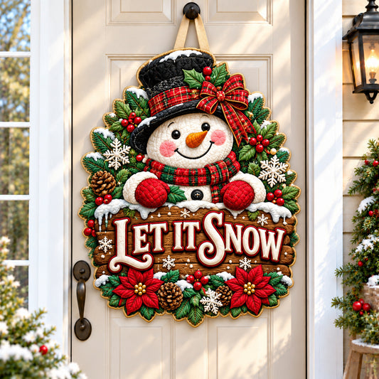 Snowman Frozen Custom Shape Quilted Door Hanger GFTONPT1724