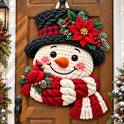 Snowman Frosty Wishes Custom Shape Quilted Door Hanger GFTONPT1725