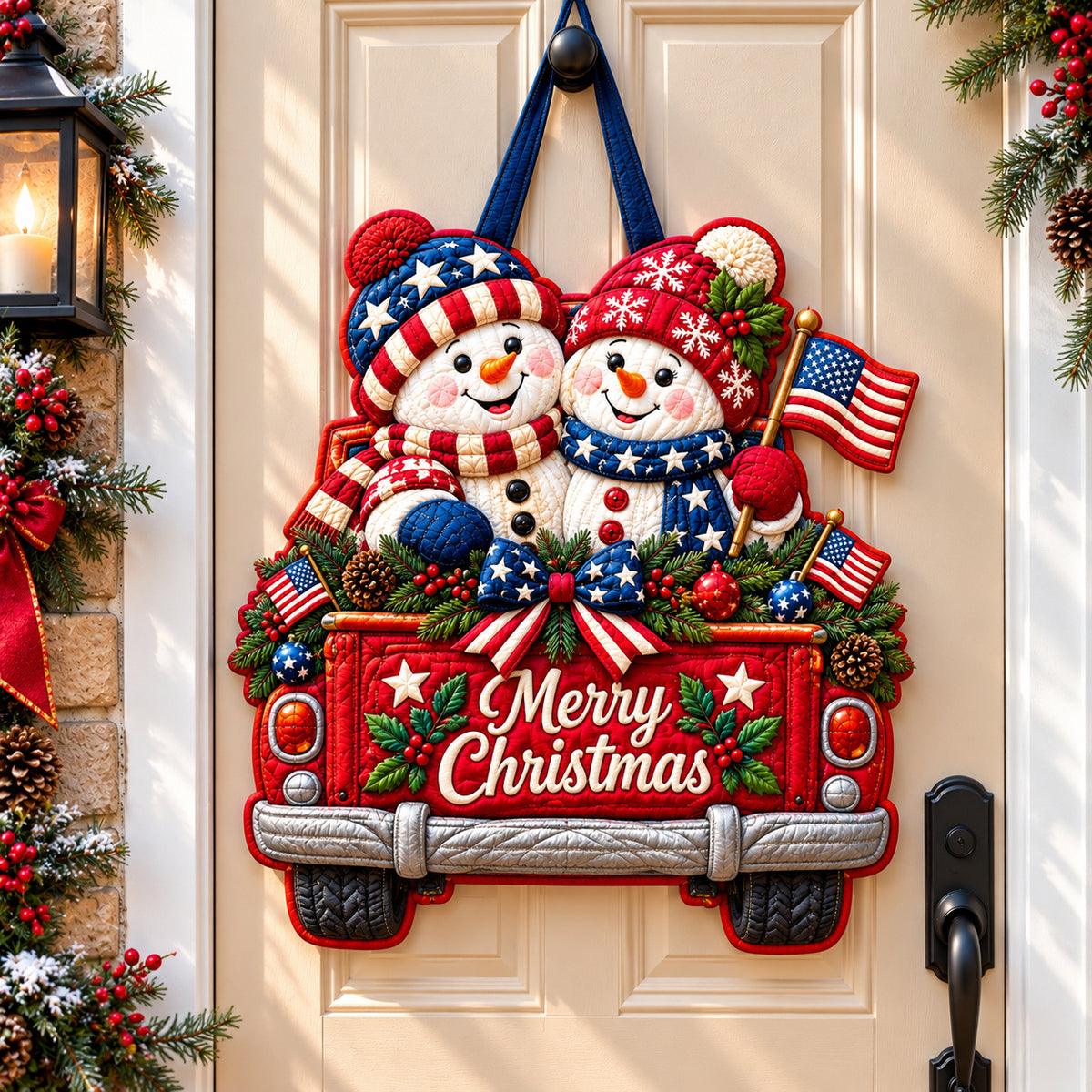 Snowman Snowy Magic Custom Shape Quilted Door Hanger GFTONPT1726