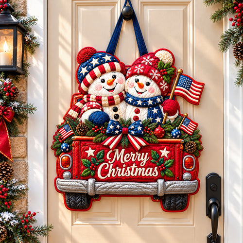 Snowman Snowy Magic Custom Shape Quilted Door Hanger GFTONPT1726