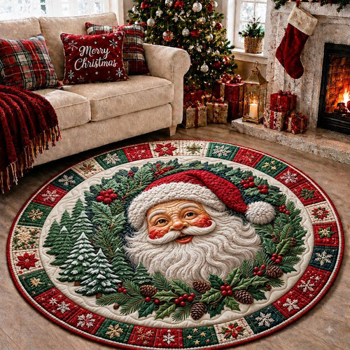 Santa Claus Spirit Quilted Round Mat GFTONPT173