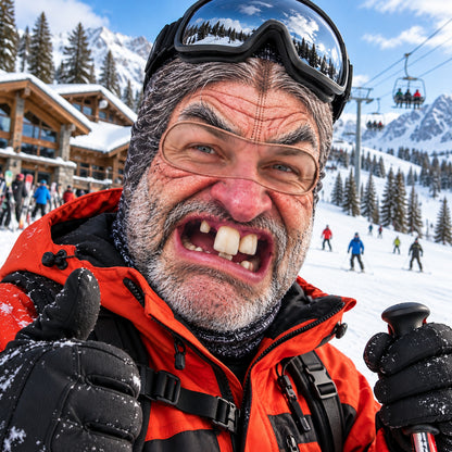 Skiing Spirit Funny Face Mask GFTONPT1758