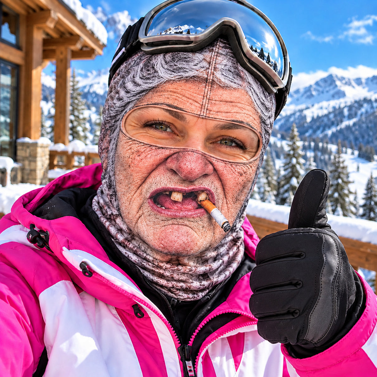 Skiing Spirit Funny Face Mask GFTONPT1758