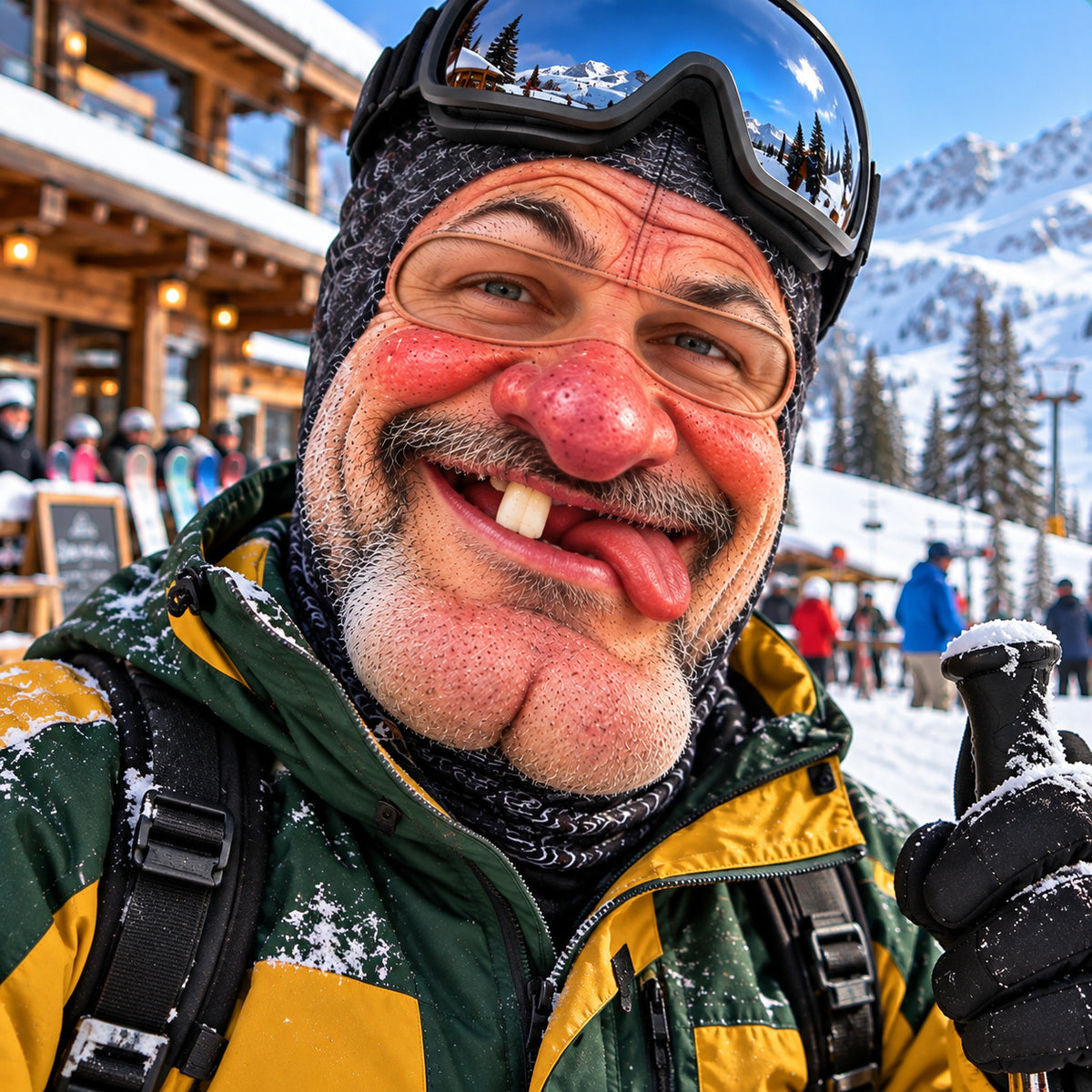 Skiing Spirit Funny Face Mask GFTONPT1758