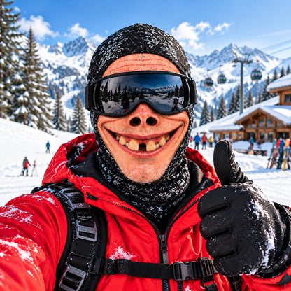 Skiing Spirit Funny Face Mask GFTONPT1758