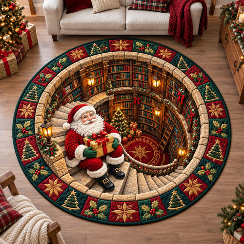 Santa Claus Spirits Quilted Round Mat GFTONPT1739