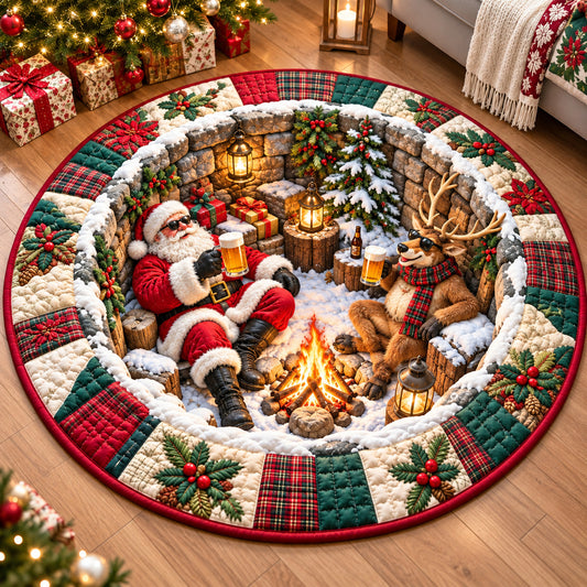 Santa Claus Delight Quilted Round Mat GFTONPT1740