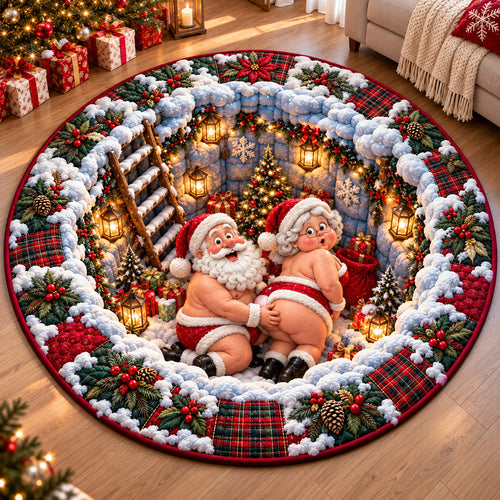Santa Claus Blessings Quilted Round Mat GFTONPT1742
