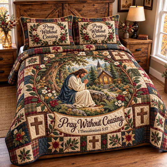Christian Faith Graces 3-Piece Quilted Bedding Set GFTONPT1765