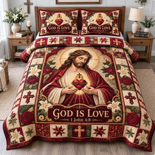 Christian Faith Blessing 3-Piece Quilted Bedding Set GFTONPT1766