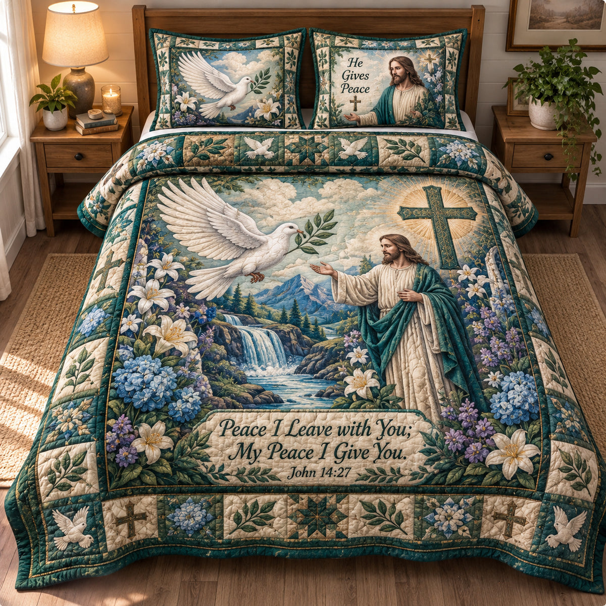 Christian Faith Serenity 3-Piece Quilted Bedding Set GFTONPT1769