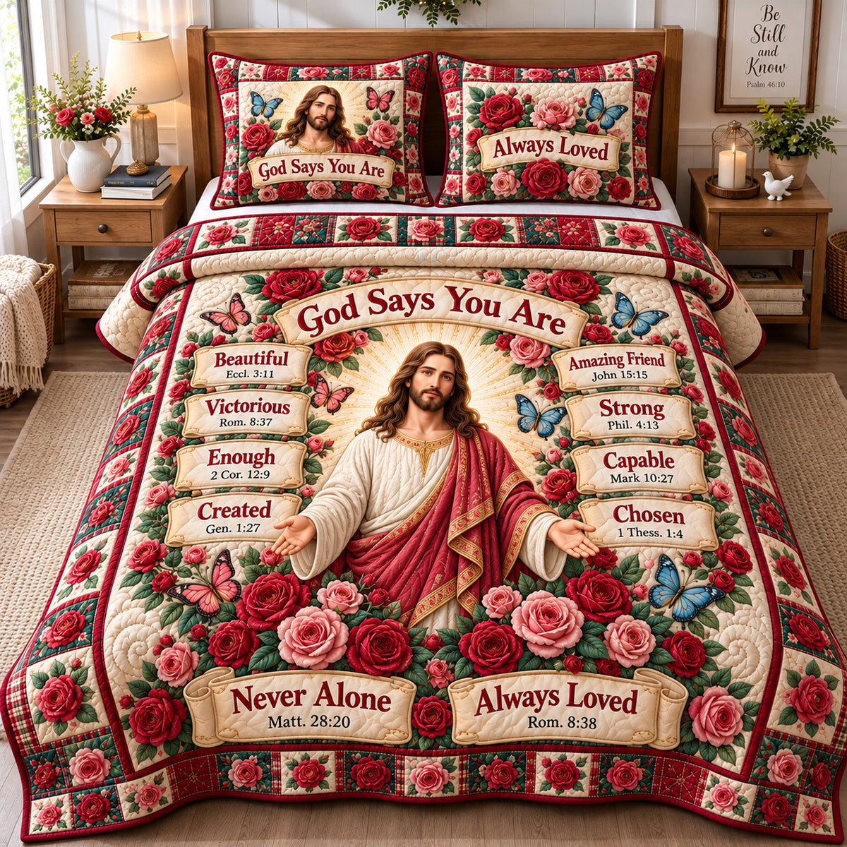 Christian Faith Miracles 3-Piece Quilted Bedding Set GFTONPT1770