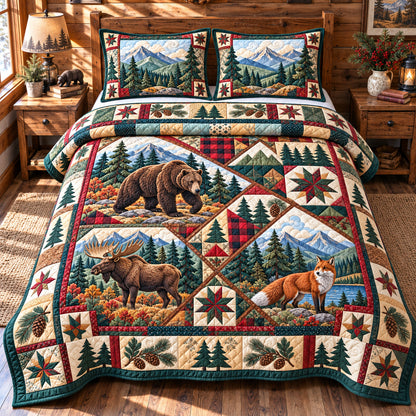 Rustic Woodland Spirit 3-Piece Quilted Bedding Set GFTONPT1773