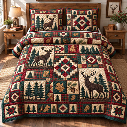 Rustic Woodland Heritage 3-Piece Quilted Bedding Set GFTONPT1774