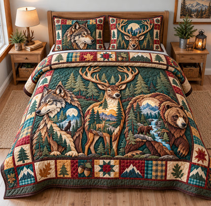 Rustic Woodland Escape 3-Piece Quilted Bedding Set GFTONPT1775