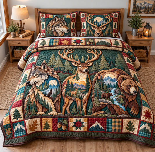 Rustic Woodland Escape 3-Piece Quilted Bedding Set GFTONPT1775