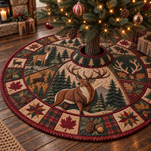 Rustic Deer Serenity Quilted Tree Skirt GFTONPT1805