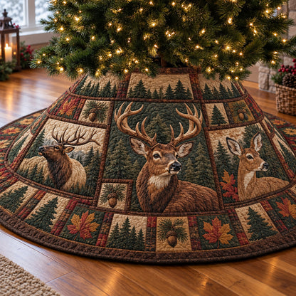 Rustic Deer Retreat Quilted Tree Skirt GFTONPT1806