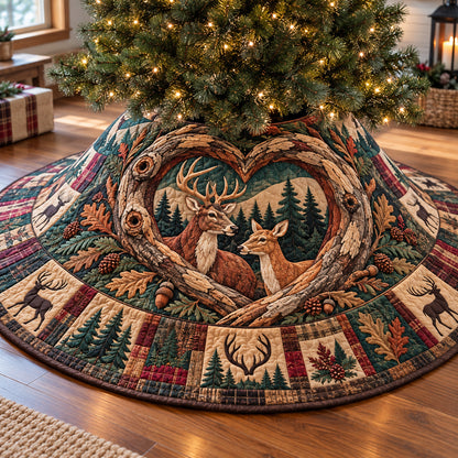 Rustic Deer Harmony Quilted Tree Skirt GFTONPT1808