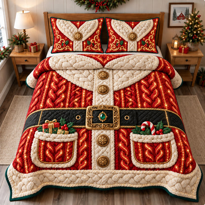 Santa Claus Costume 3-Piece Quilted Bedding Set GFTONPT1810