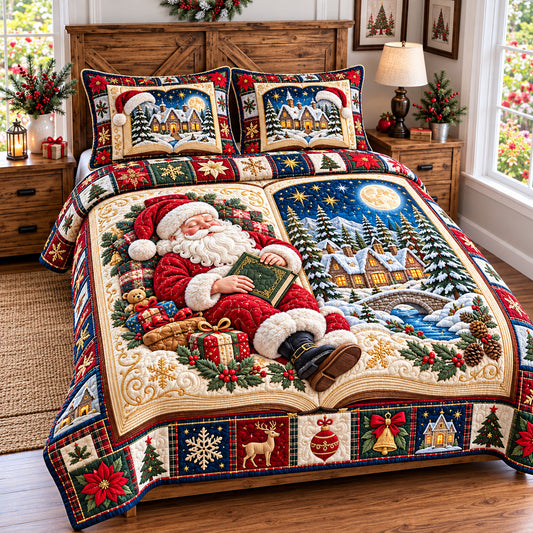 Santa Claus Story 3-Piece Quilted Bedding Set GFTONPT1813