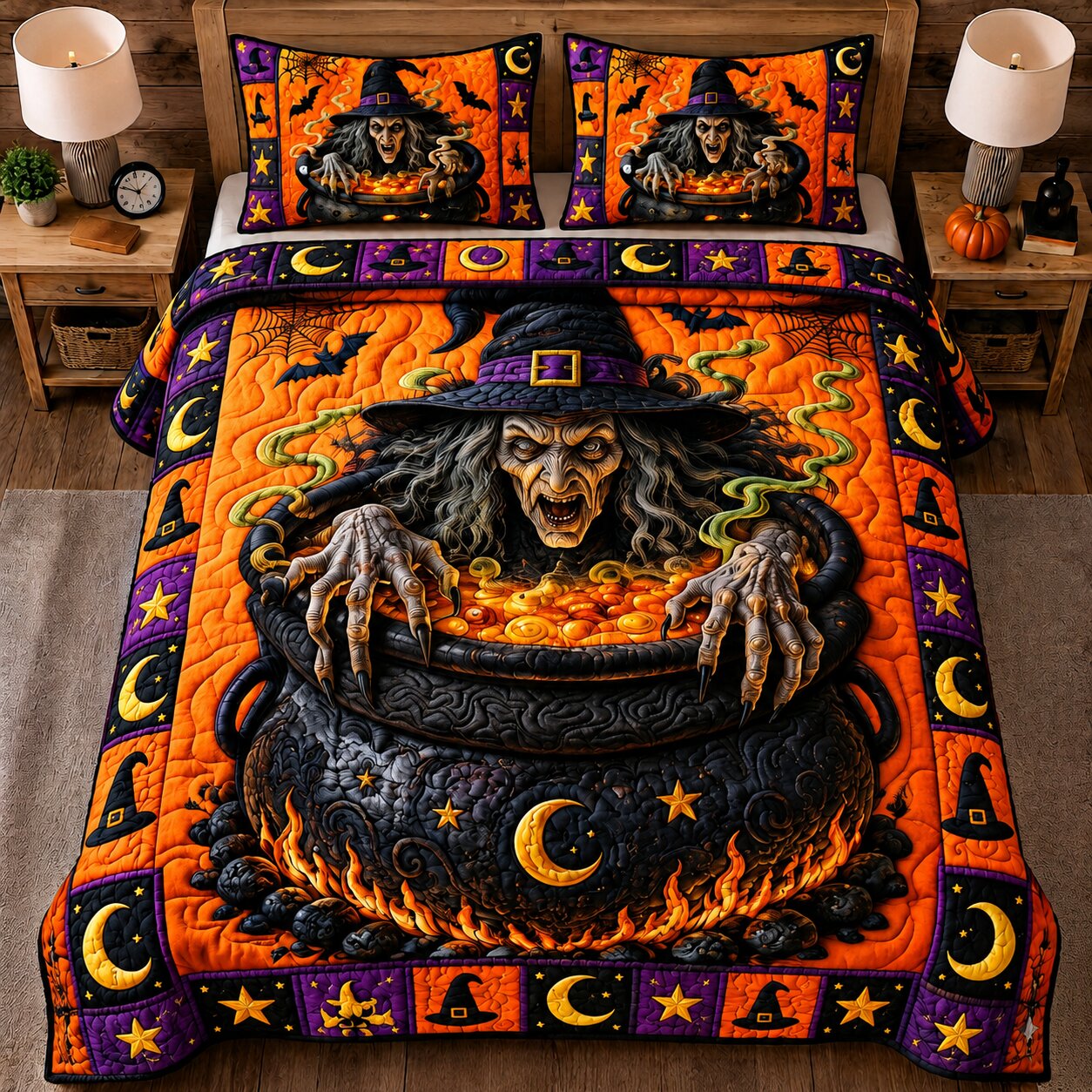 Velvet Witch 3-Piece Quilted Bedding Set GFTONPT182