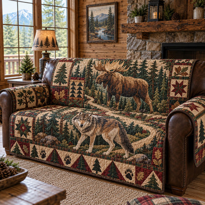 Rustic Woodland Solitude Quilted Sofa Cover GFTONPT1826