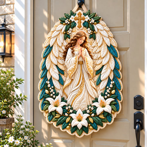 Angel Gentle Whispers Custom Shape Quilted Door Hanger GFTONPT1828