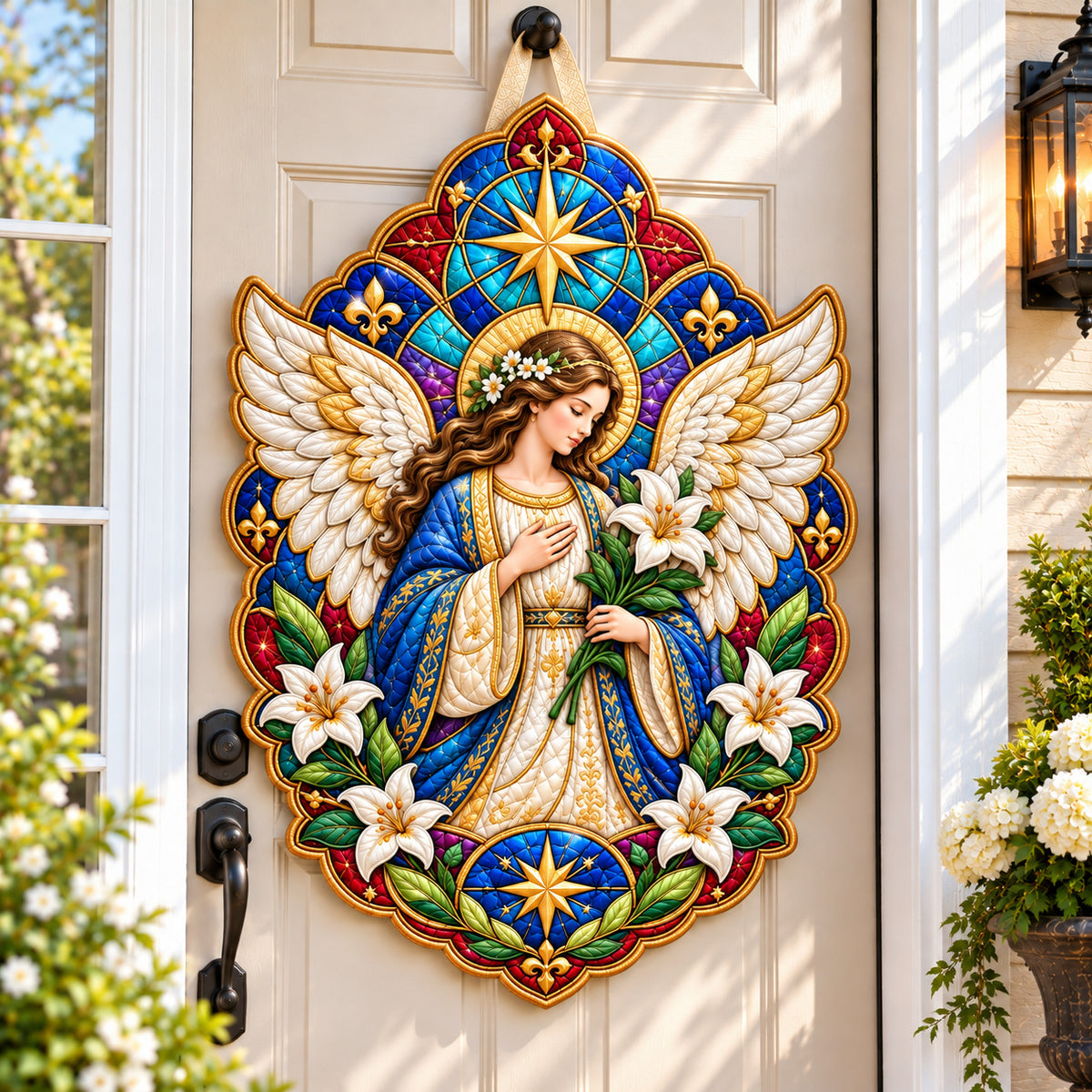 Angel Golden Wings Custom Shape Quilted Door Hanger GFTONPT1829